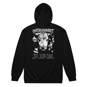 Edgy Black vegan Graphic Hoodie